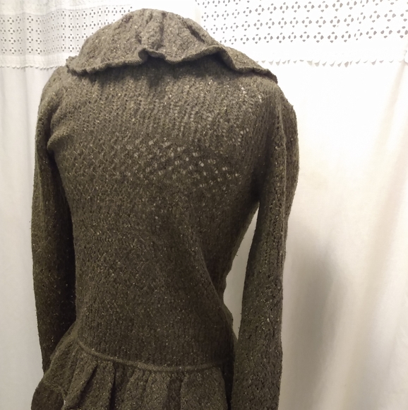 Lauren ralph lauren Knitted Cardigan S Green Chunky Warm Thick Cozy Dres… - Picture 9 of 11